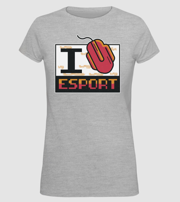 I love Esport model gri pe tricou