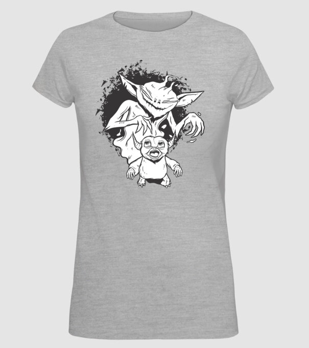 Umbră înfricoșătoare model gri pe tricou