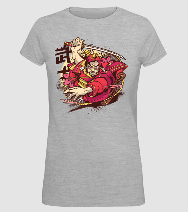 Războinic japonez model gri pe tricou