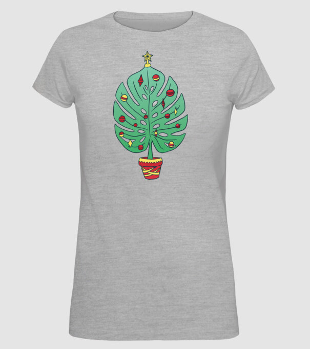 Palmier de Crăciun model gri pe tricou