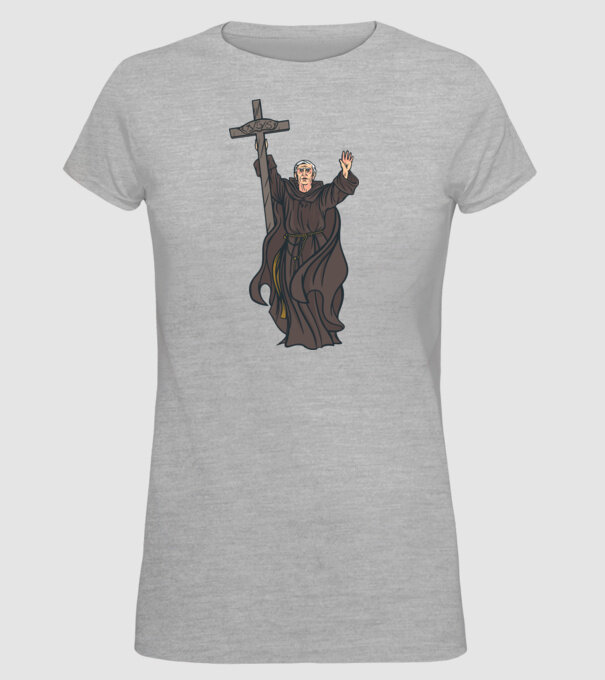 Călugăr creștin model gri pe tricou