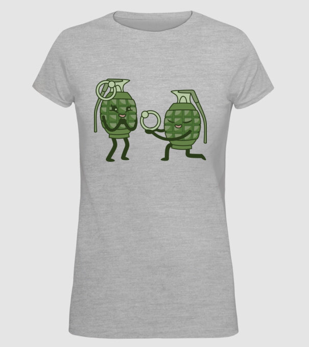 Grenadă de mână Cerere în căsătorie Dragoste model gri pe tricou