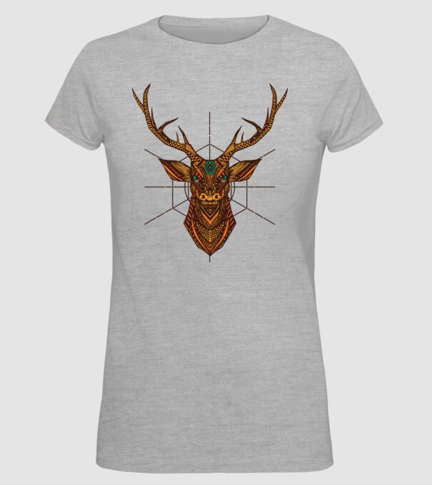 Mandala Cerb model gri pe tricou