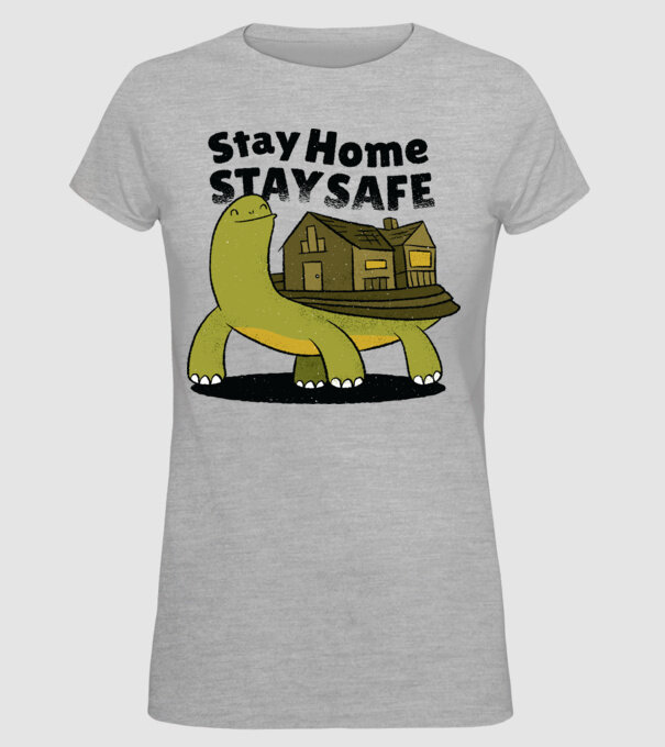 Stai acasă, stai în siguranță Țestoasă model gri pe tricou