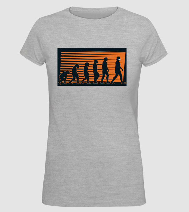 Evoluție Mască model gri pe tricou