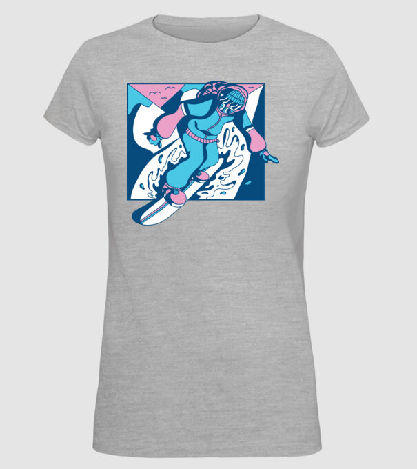 Snowboarder cool model gri pe tricou