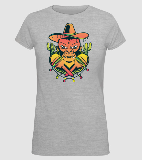 Gorila mexicană model gri pe tricou
