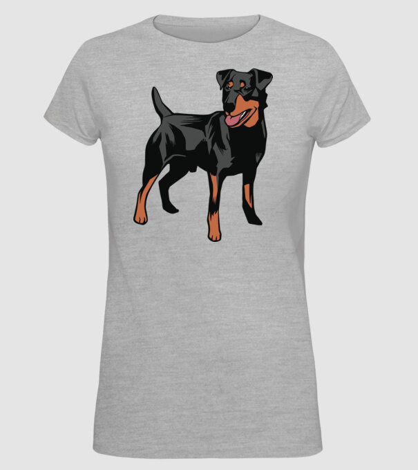 Câine de vânătoare german Terrier model gri pe tricou