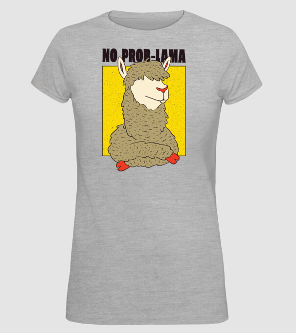 No Prob LLama - Lama model gri pe tricou