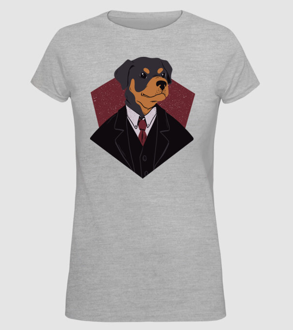 Câine în Costum model gri pe tricou