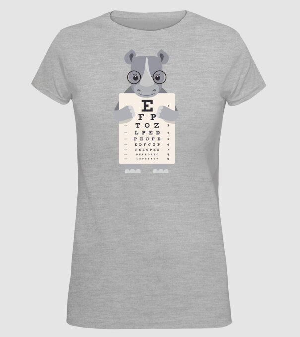 Examen oftalmologie rinocer model gri pe tricou
