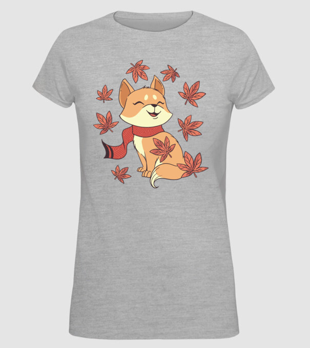 Pisică Toamna model gri pe tricou