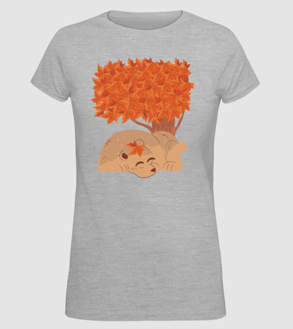 Urs de toamnă model gri pe tricou