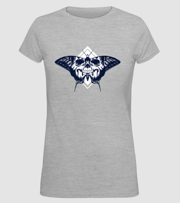 Craniu fluture model gri pe tricou