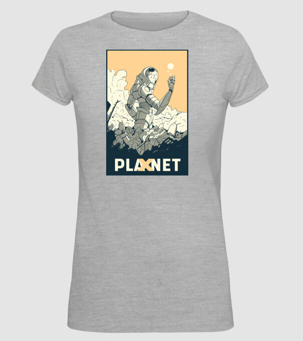 Planet X model gri pe tricou