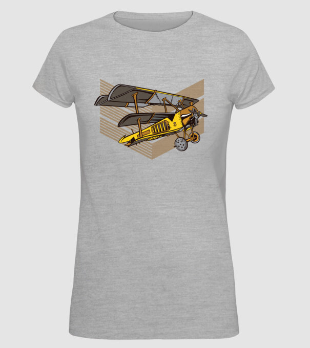Avion cu elice model gri pe tricou