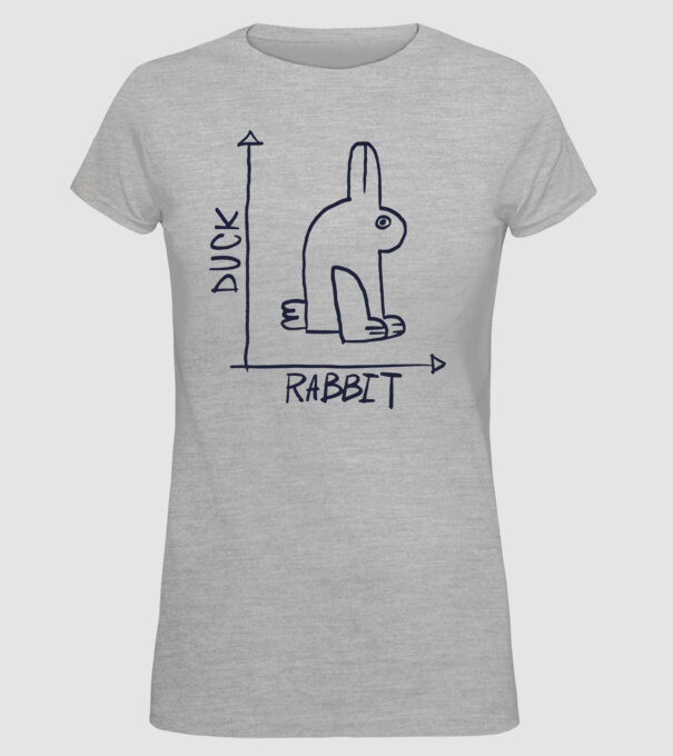 Rabbit vs Duck - Iepure sau Rață model gri pe tricou