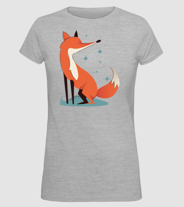 Vulpe model gri pe tricou