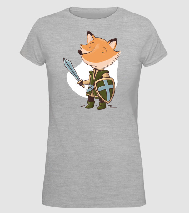 Vulpe Cavaler model gri pe tricou