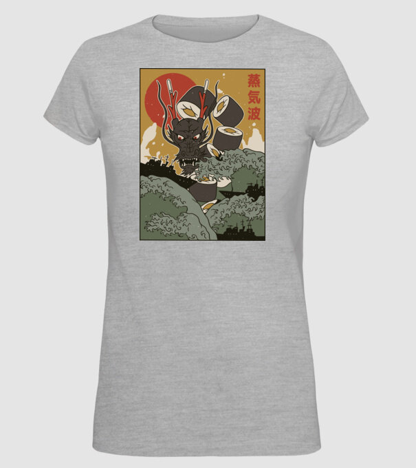 Dragon Sushi model gri pe tricou