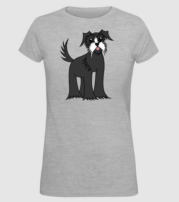 Desen Schnauzer model gri pe tricou
