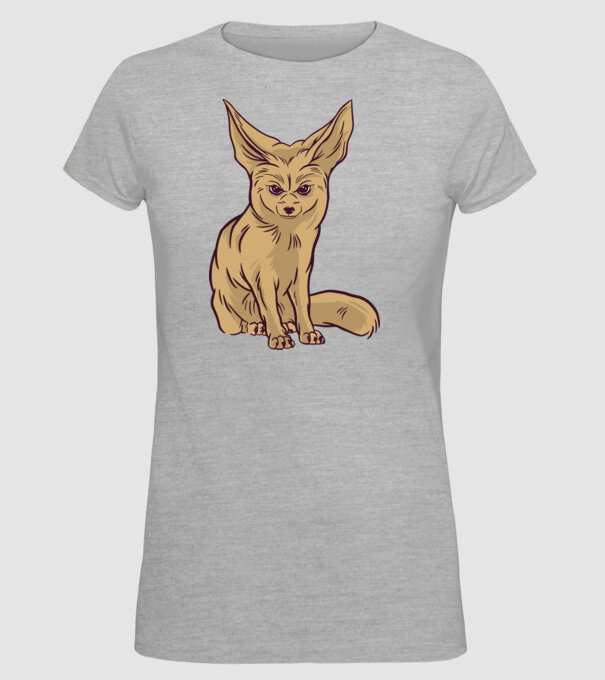 Vulpe de deșert model gri pe tricou