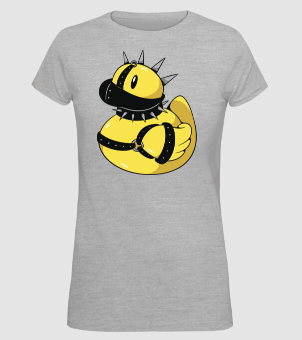 Rățușcă de cauciuc sadistă model gri pe tricou