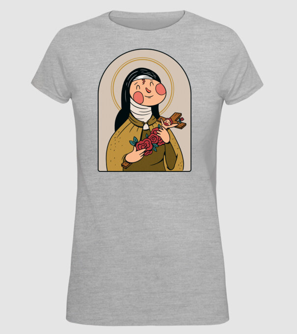 Sfânta Tereza model gri pe tricou