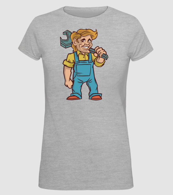 Instalator model gri pe tricou