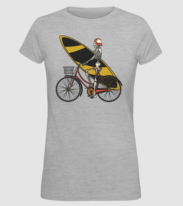 Schelet surfer model gri pe tricou