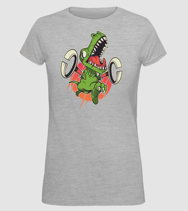 Dinozaur T-rex model gri pe tricou