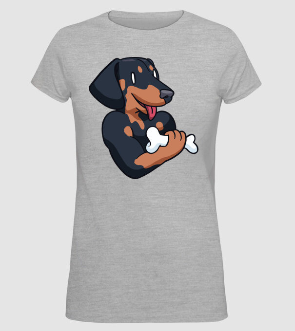 Antrenament Teckel model gri pe tricou