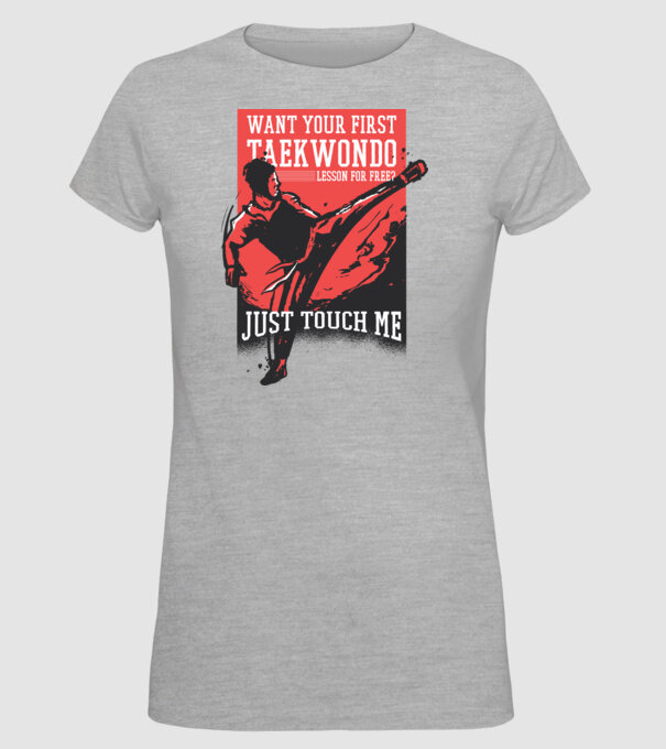Lecție de Taekwondo model gri pe tricou