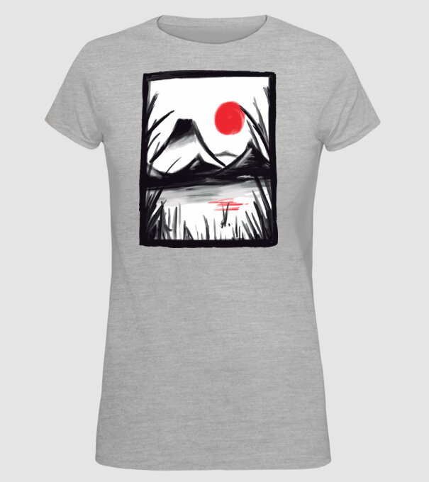 Peisaj Pictură model gri pe tricou