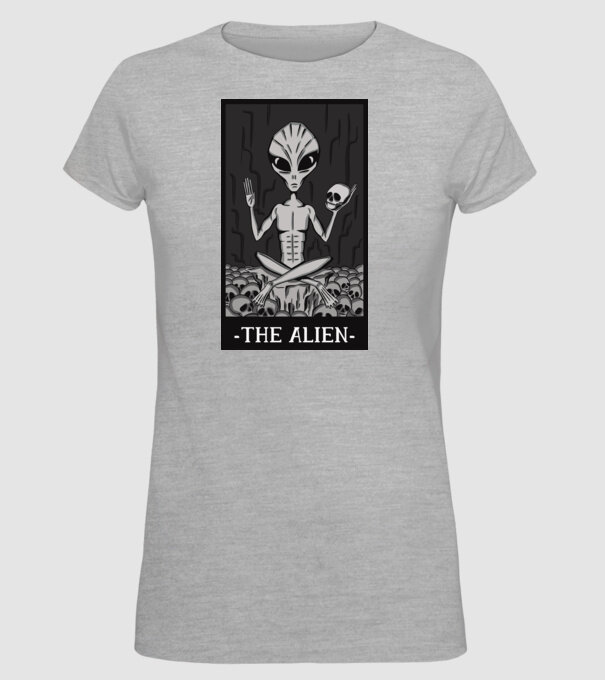 Extraterestru - Carte de tarot model gri pe tricou