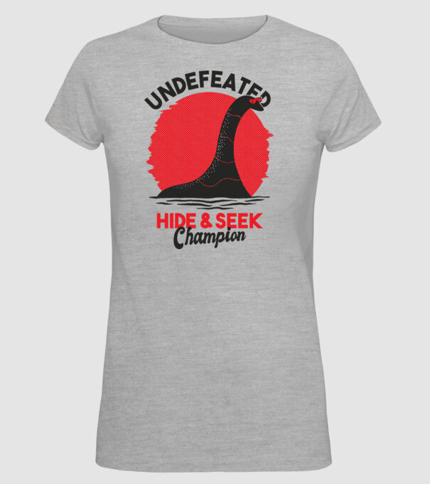 Undefeated Hide & Seek Champion model gri pe tricou