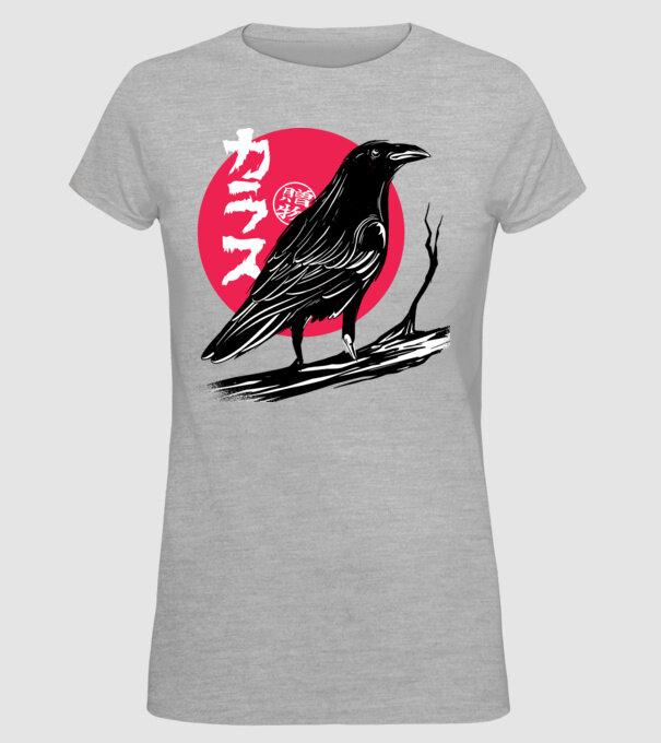 Cioară model gri pe tricou