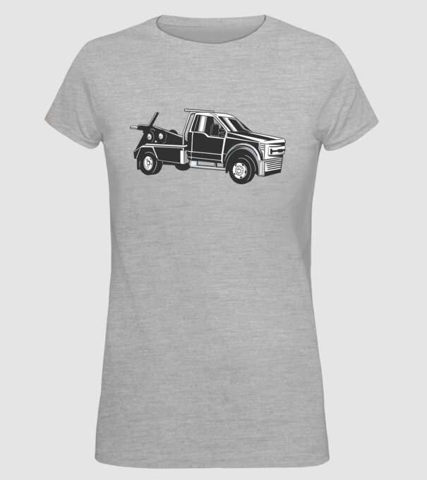 Mașină de remorcare model gri pe tricou