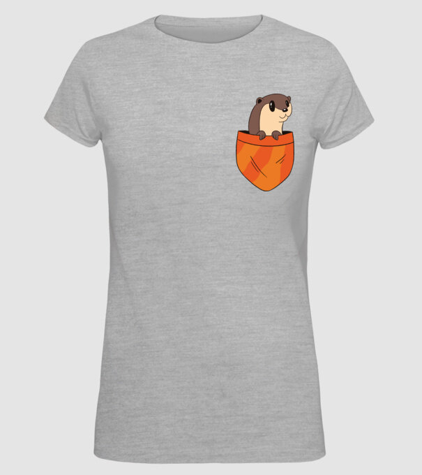 Vidra de buzunar model gri pe tricou