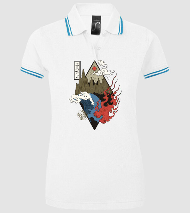 4 Elemente - Foc, Apă, Pământ, Aer model alb pe tricou