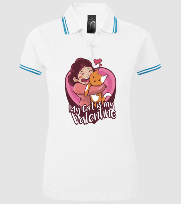 'Pisica mea este dragostea mea Tricou drăguț pentru Valentine''s Day' model alb pe tricou