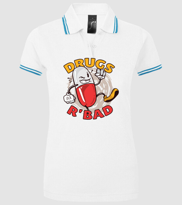 Drogurile sunt rele model alb pe tricou