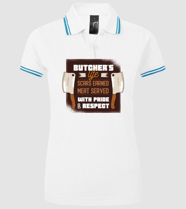 Viața măcelarului model alb pe tricou