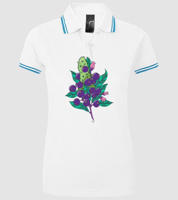 Arbust de afine model alb pe tricou