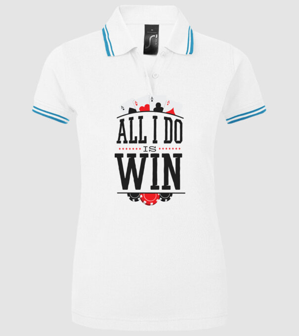 All I do is win Poker model alb pe tricou