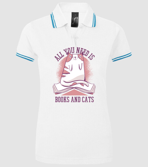 All You Need Is Books And Cats model alb pe tricou