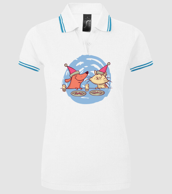 Petrecere de Crăciun animale model alb pe tricou