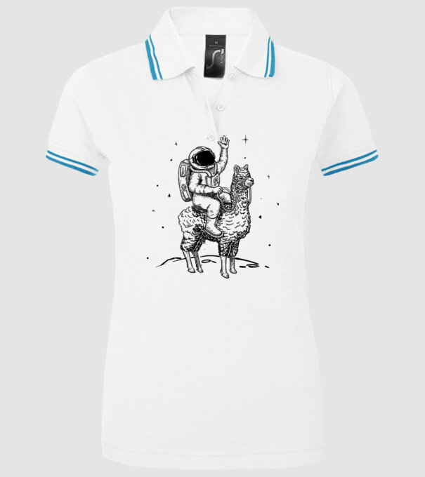 Alpaca Astronaut model alb pe tricou