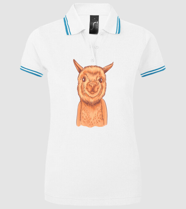 Cap de Alpaca model alb pe tricou