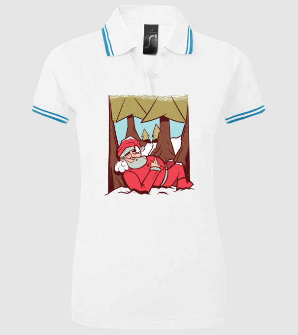 Moș Crăciun dormind model alb pe tricou